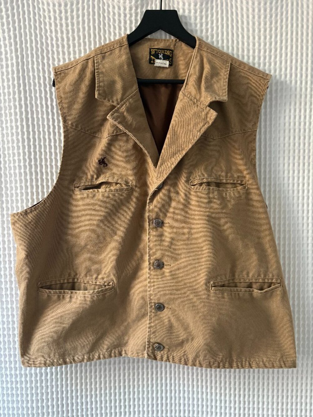 Wyoming Traders Bronco Canvas Vest tan western cowboy outdoors men's size XXL